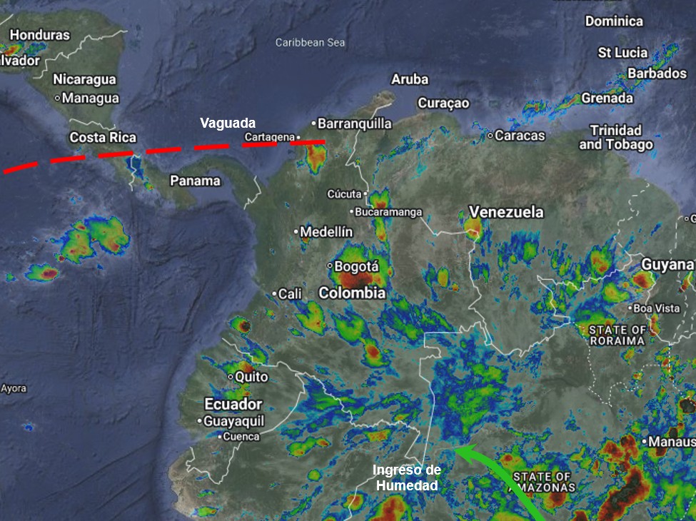 Pronóstico meteorológico Colombia para el 01 de abril de 2026