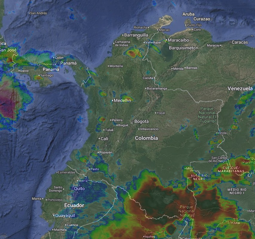 Pronóstico meteorológico nocturno de Colombia para el 02 de Abril de 2026