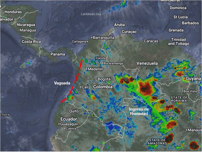 Pronóstico meteorológico Colombia fin de semana 04 - 05 de abril de 2026