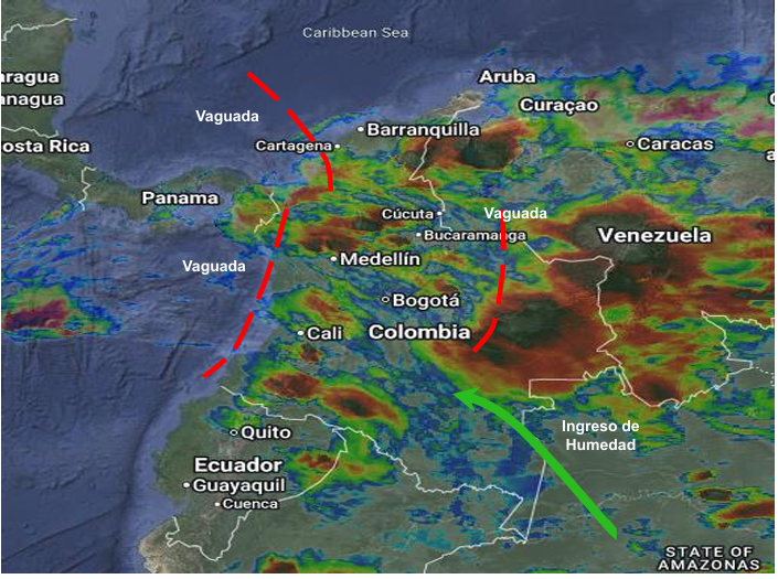 Pronóstico meteorológico Colombia para el 07 de abril de 2026.
