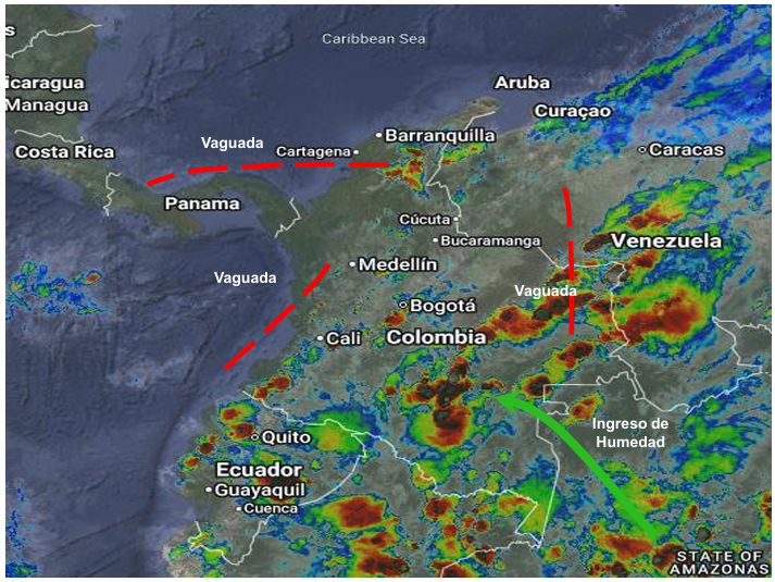 Pronóstico meteorológico Colombia para el 17 de abril de 2026.