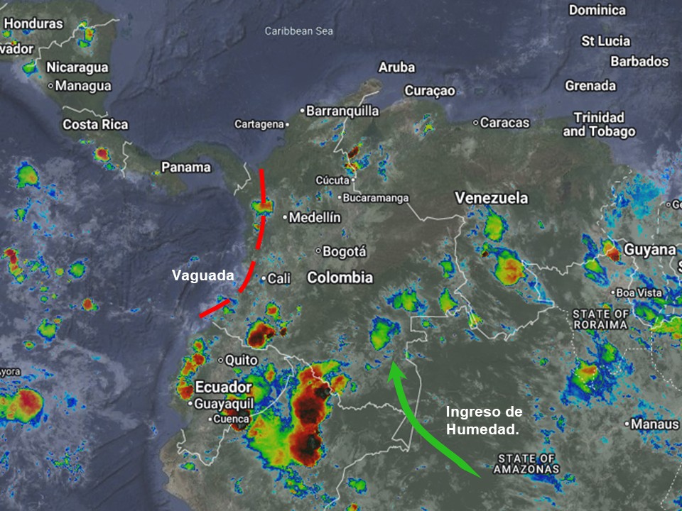 Pronóstico meteorológico Colombia para el 20 de abril de 2026.