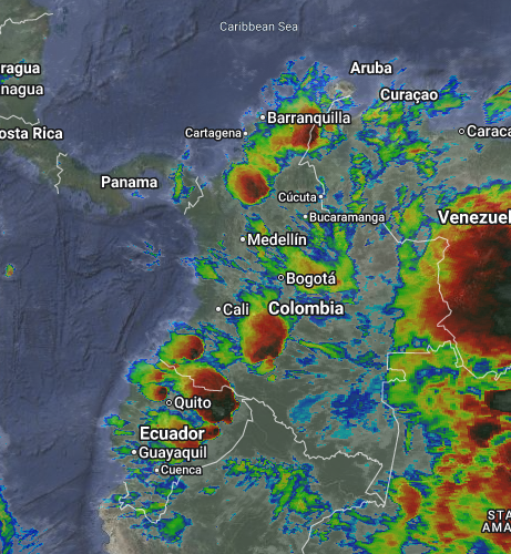 Condiciones nocturnas de Colombia para el 21 de Abril de 2026.