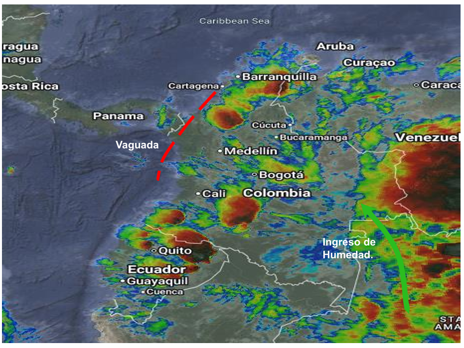 Pronóstico meteorológico Colombia para el 22 de abril de 2026.