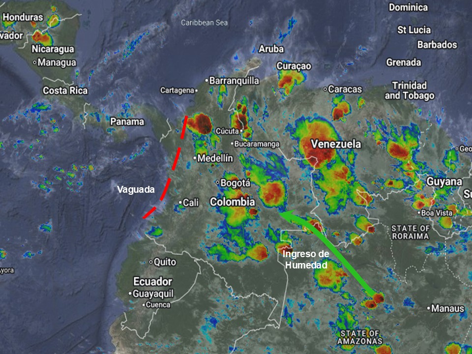 Pronóstico meteorológico Colombia fin de semana 25 y 26 de abril de 2026.