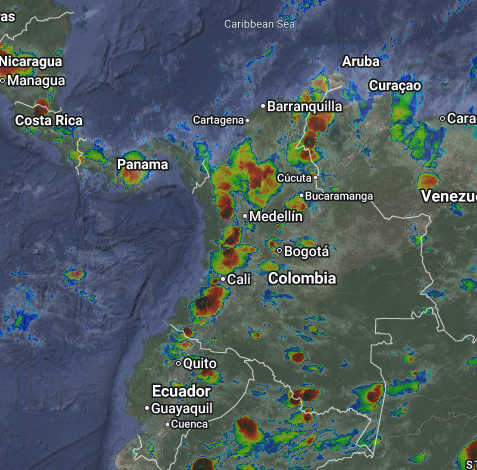 Condiciones nocturnas de Colombia para el 26 de Abril de 2026.