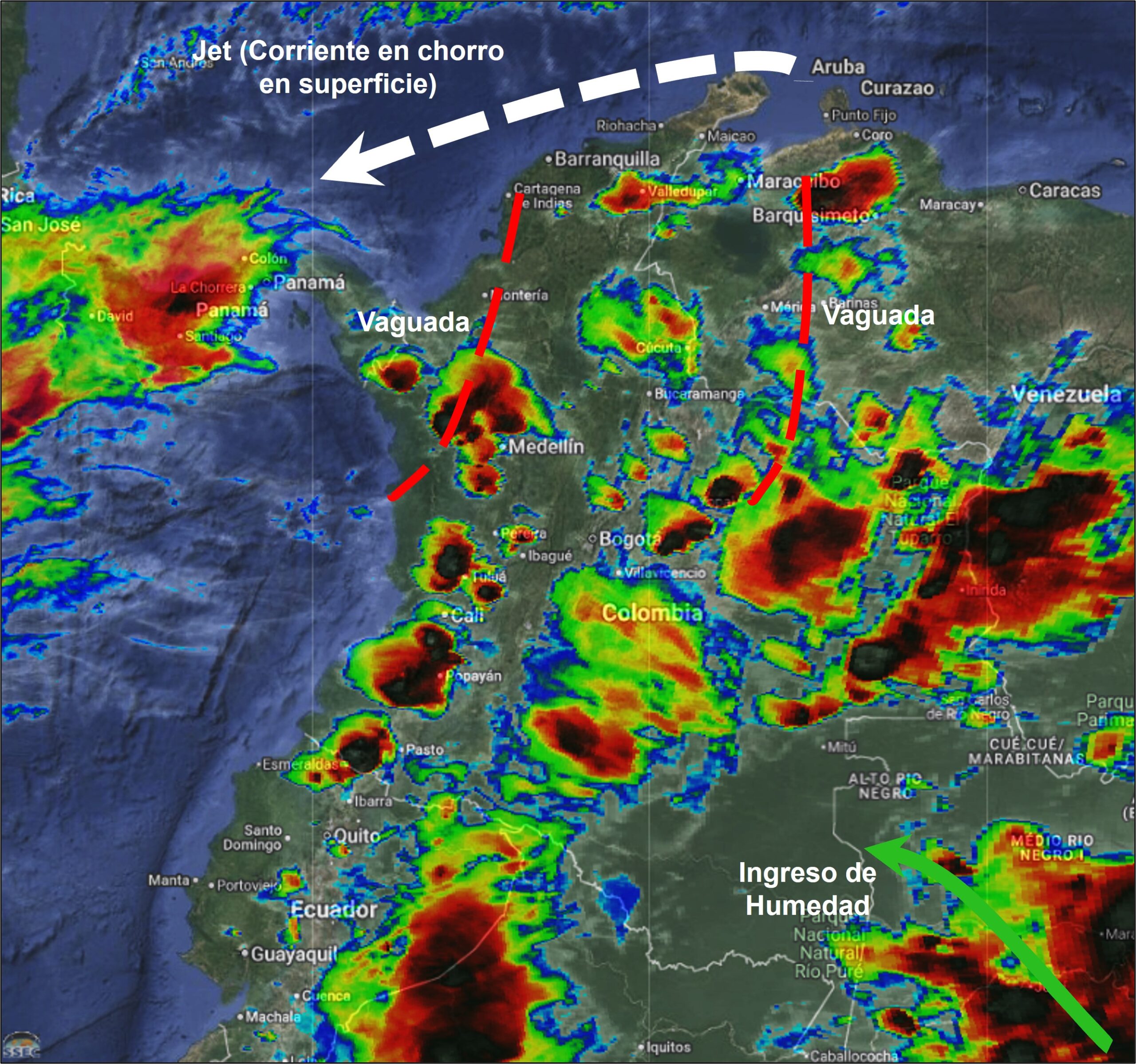 Pronóstico meteorológico Colombia para el 13 de abril de 2026.