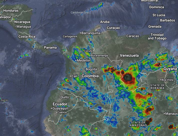 Pronóstico meteorológico nocturno de Colombia para el 03 de Abril de 2026