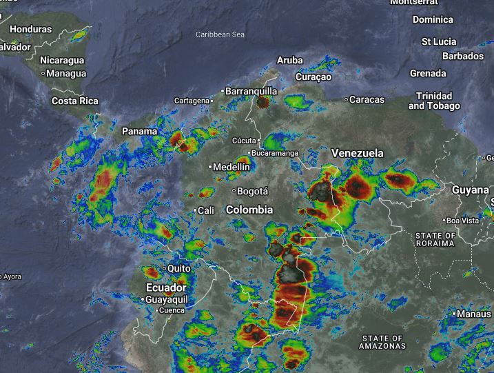 Condiciones nocturnas de Colombia para el 08 de Abril de 2026.