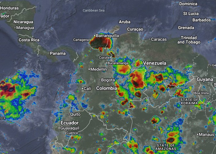 Condiciones nocturnas de Colombia para el 09 de Abril de 2026.