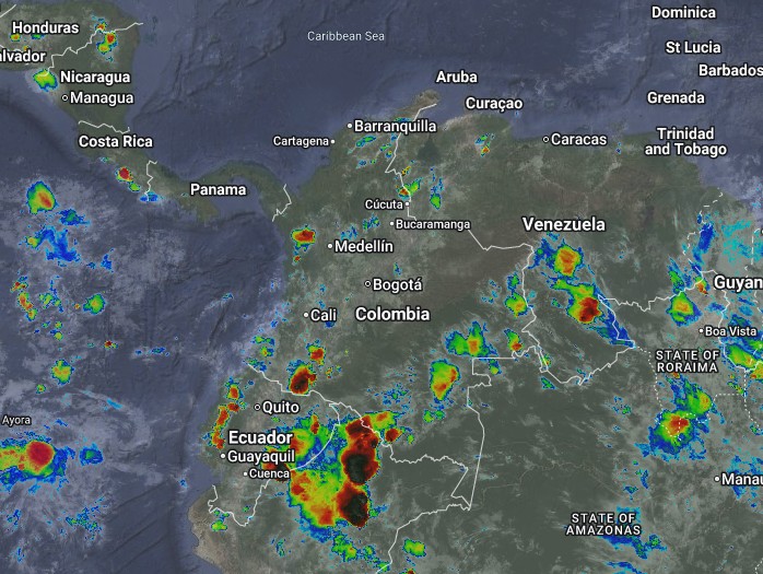 Condiciones nocturnas de Colombia para el 19 de Abril de 2026.