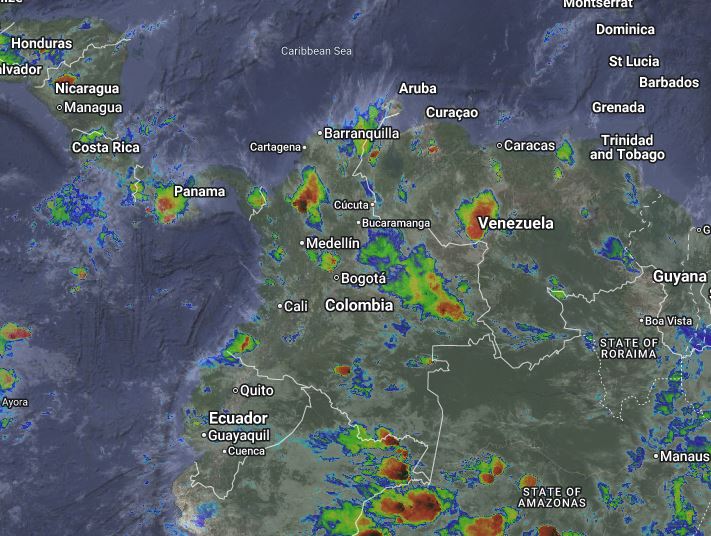 Condiciones nocturnas de Colombia para el 23 de Abril de 2026.