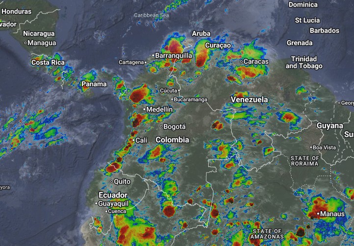 Condiciones nocturnas de Colombia para el 27 de Abril de 2026.