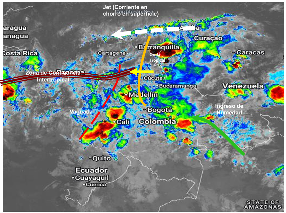 Pronóstico meteorológico Colombia para el 22 de Mayo de 2026.