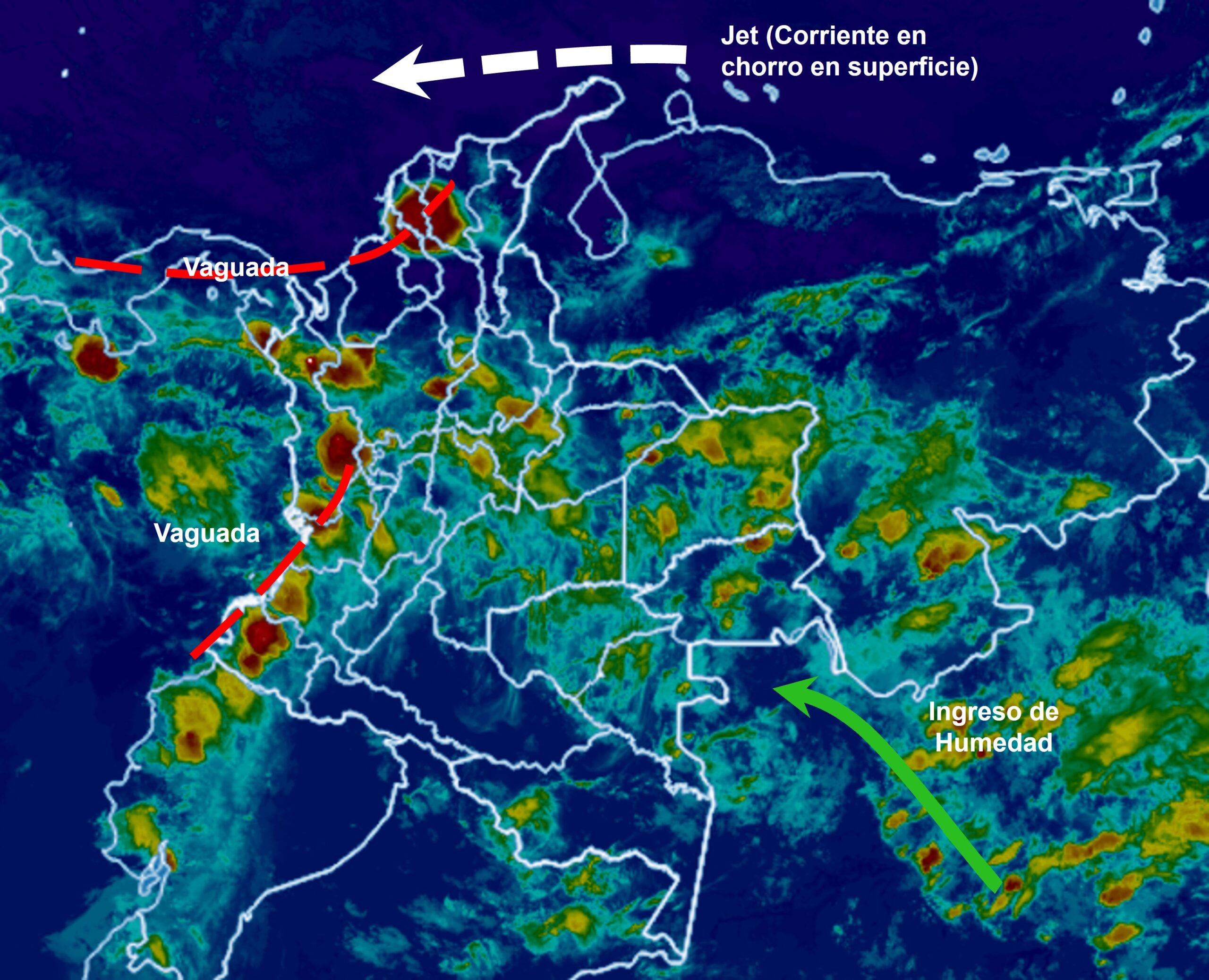 Pronóstico meteorológico Colombia para el 08 de Mayo de 2026.