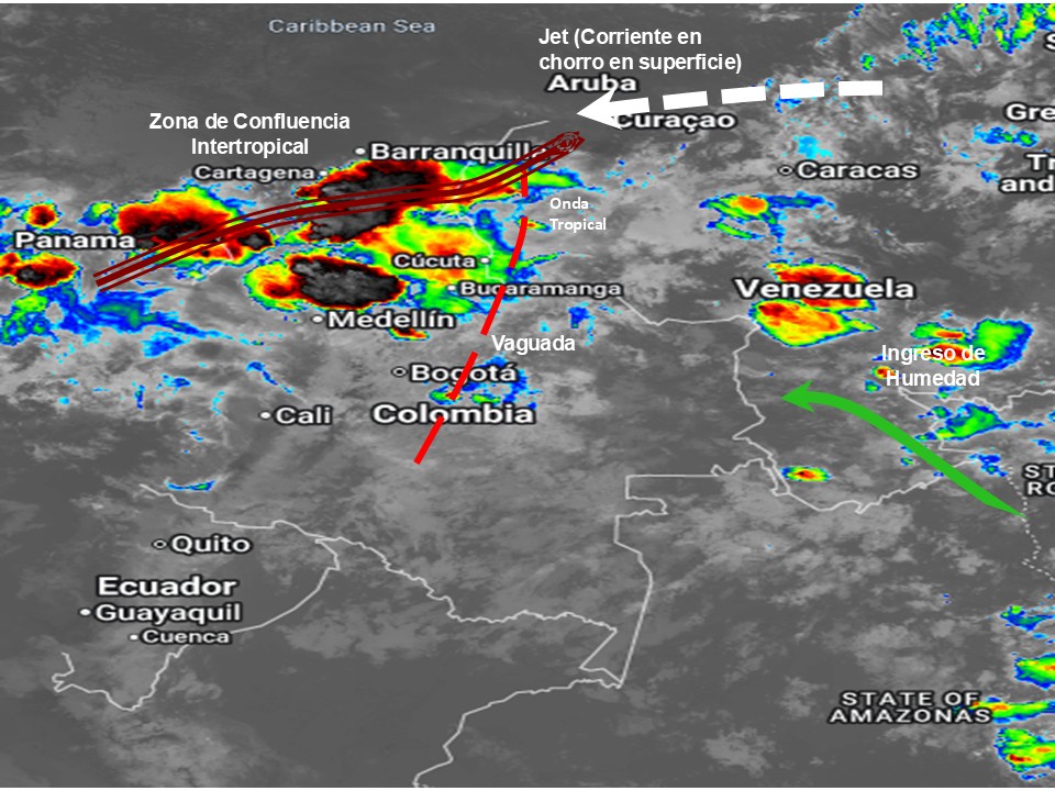 Pronóstico meteorológico Colombia para el 26 de Mayo de 2026.