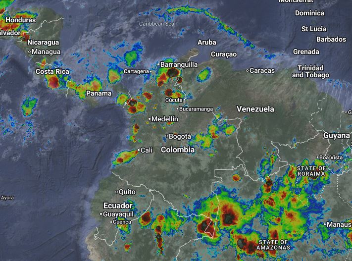 Condiciones nocturnas de Colombia para el 03 de Mayo de 2026.