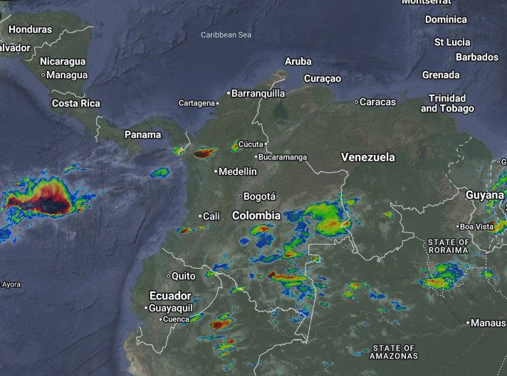 Condiciones nocturnas de Colombia para el 09 de Mayo de 2026.