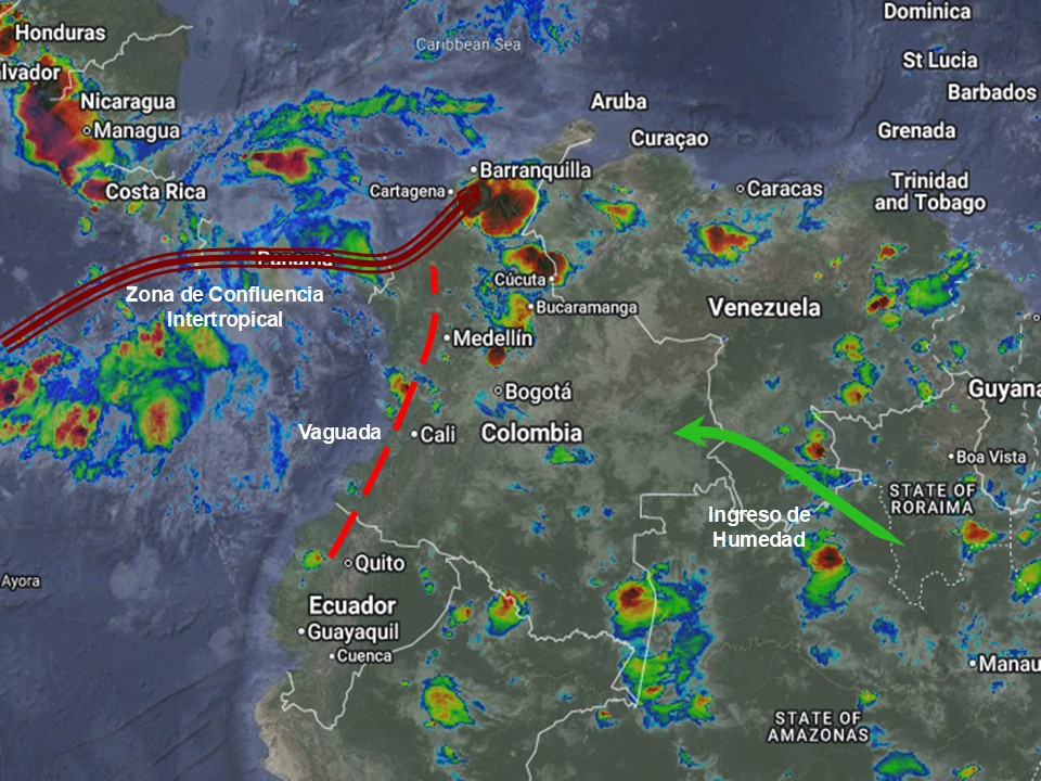 Pronóstico meteorológico Colombia para el 18 de junio de 2026.