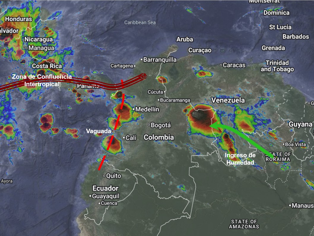 Pronóstico meteorológico Colombia para el 22 de junio de 2026.