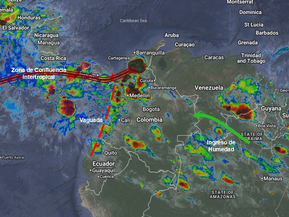 Pronóstico meteorológico Colombia para el 23 de junio de 2026.
