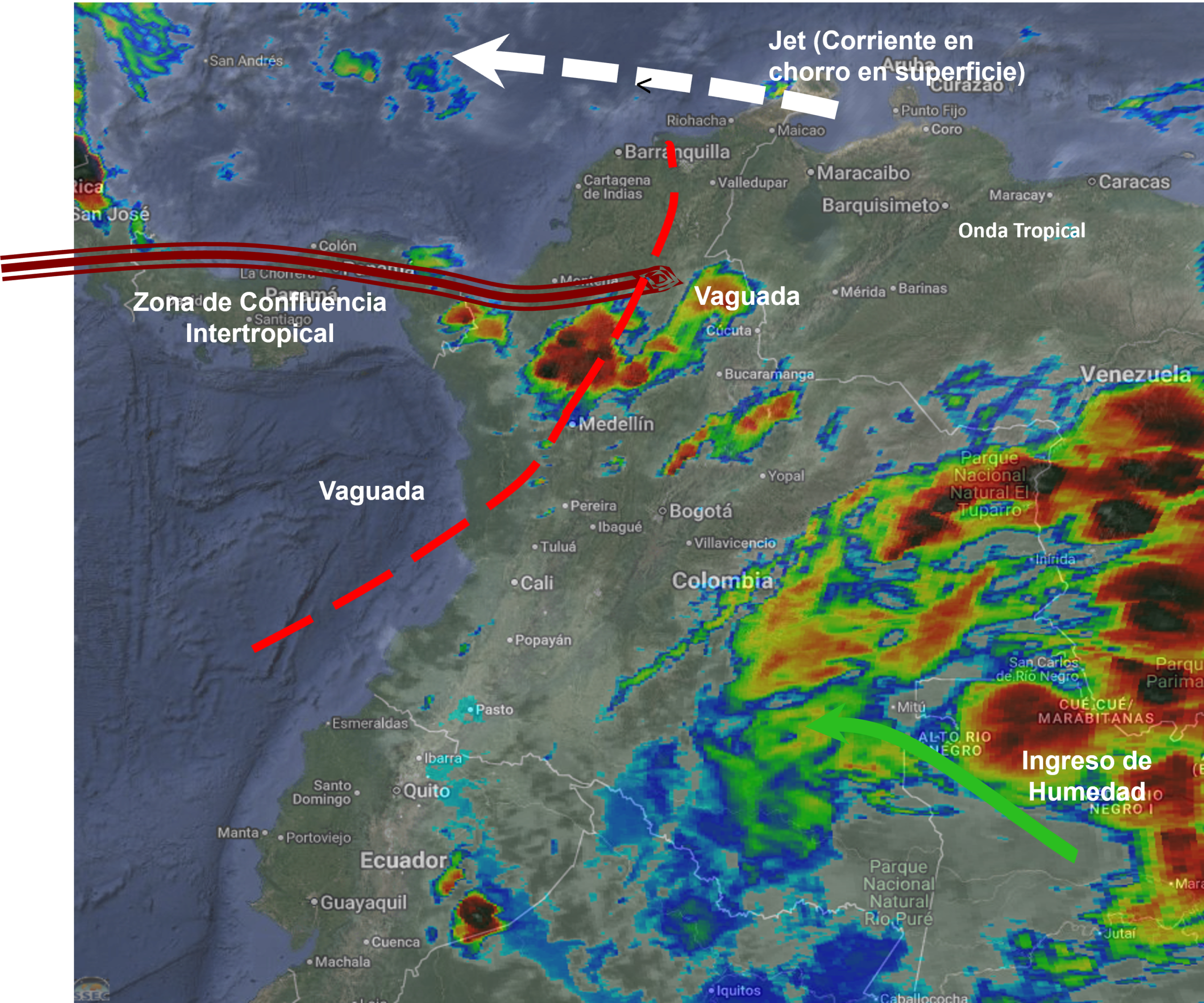 Pronóstico meteorológico Colombia para el 11 de junio de 2026.