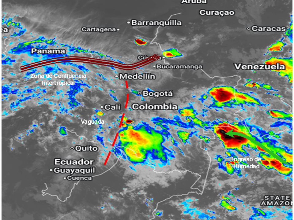 Pronóstico meteorológico Colombia para el 24 de junio de 2026.