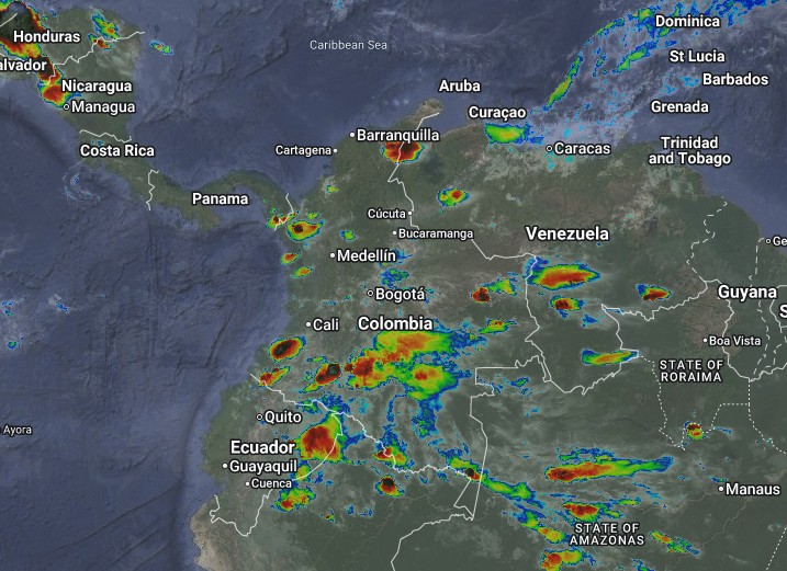 Condiciones nocturnas de Colombia para el 12 de Junio de 2026.