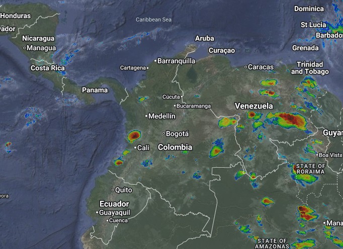 Condiciones nocturnas de Colombia para el 27 de Junio de 2026.