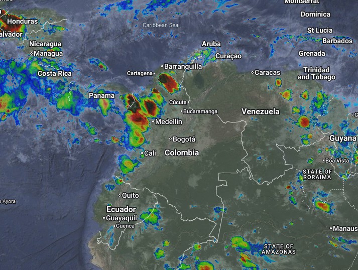 Condiciones nocturnas de Colombia para el 17 de Junio de 2026.