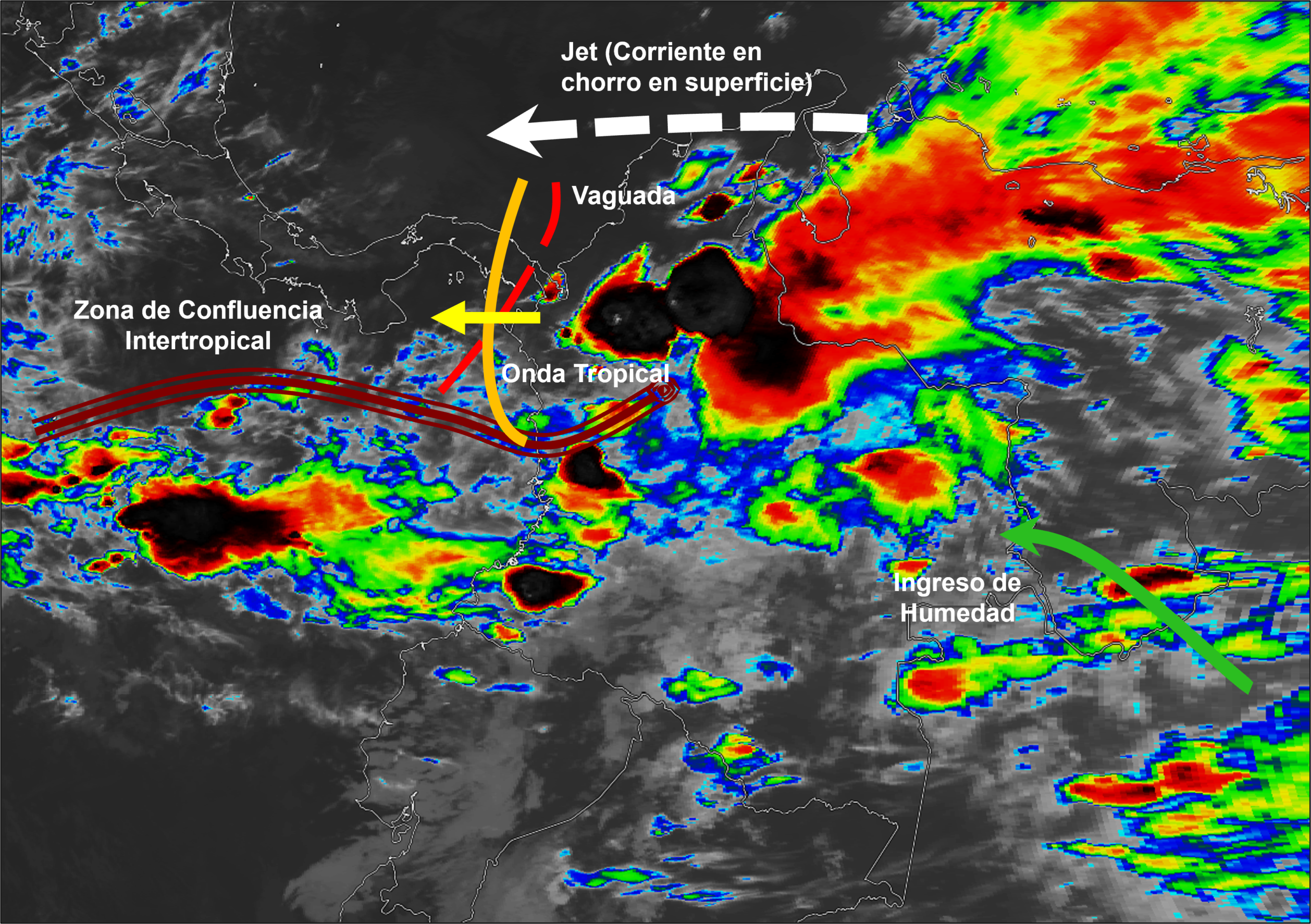 Pronóstico meteorológico Colombia para el 01 de julio de 2026.