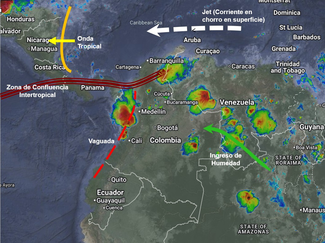 Pronóstico meteorológico Colombia para el 07 de julio de 2026.