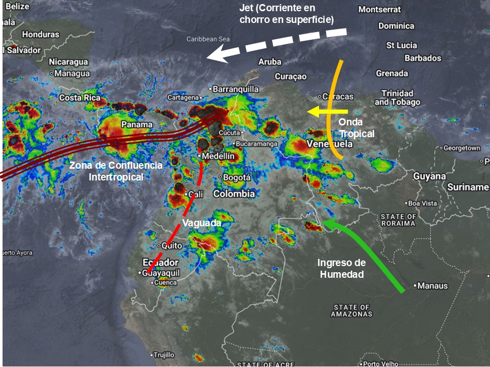 Pronóstico meteorológico Colombia para el 23 de julio de 2026.