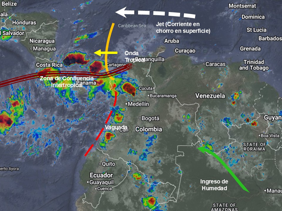 Pronóstico meteorológico Colombia para el 28 de julio de 2026.