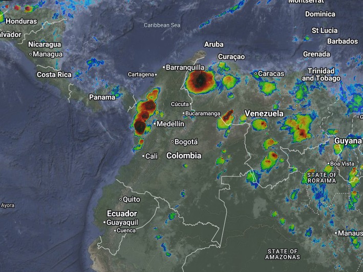 Condiciones nocturnas de Colombia para el 06 de Julio de 2026.