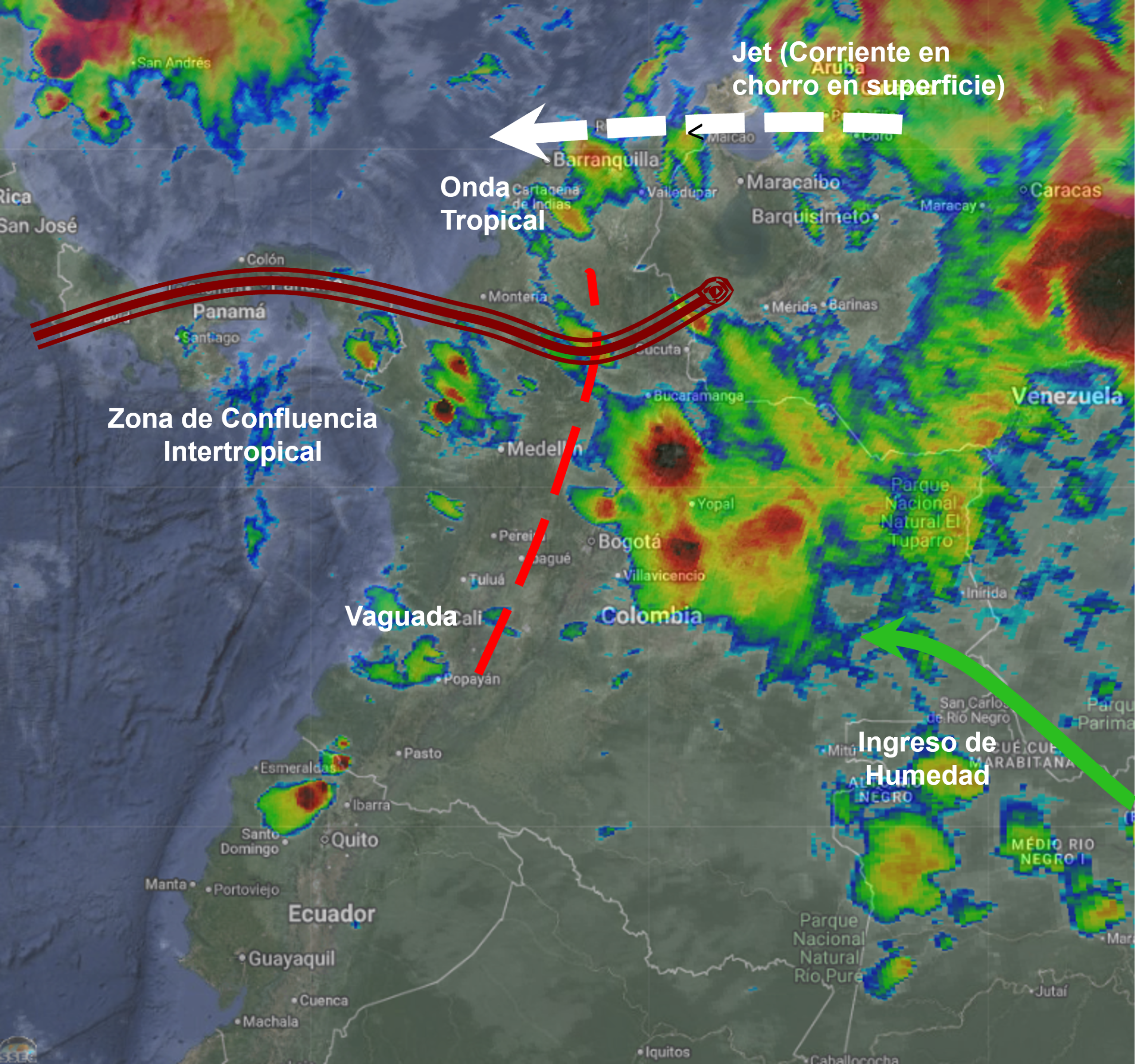 Pronóstico meteorológico Colombia para el 06 de julio de 2026.