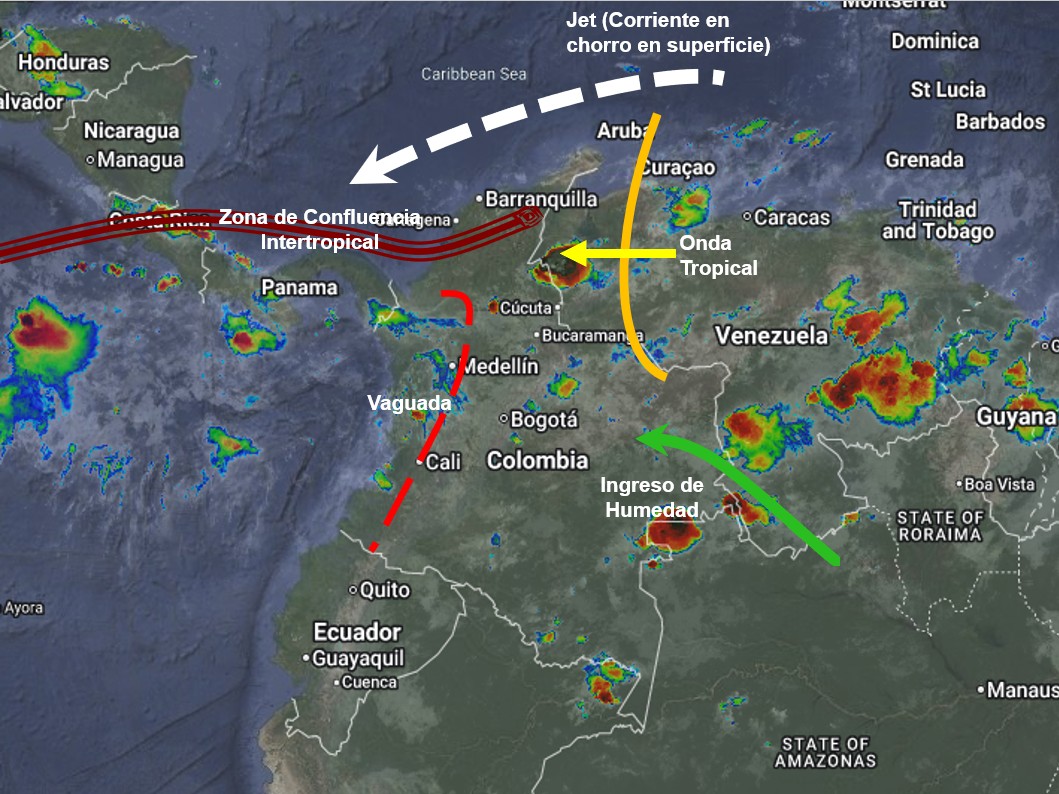 Pronóstico meteorológico Colombia para el 21 de Agosto de 2026.