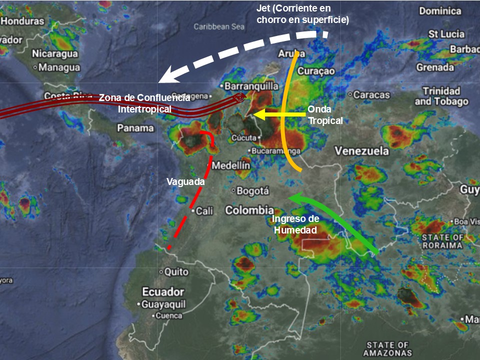 Pronóstico meteorológico Colombia para el 22 al 23 de agosto de 2026.