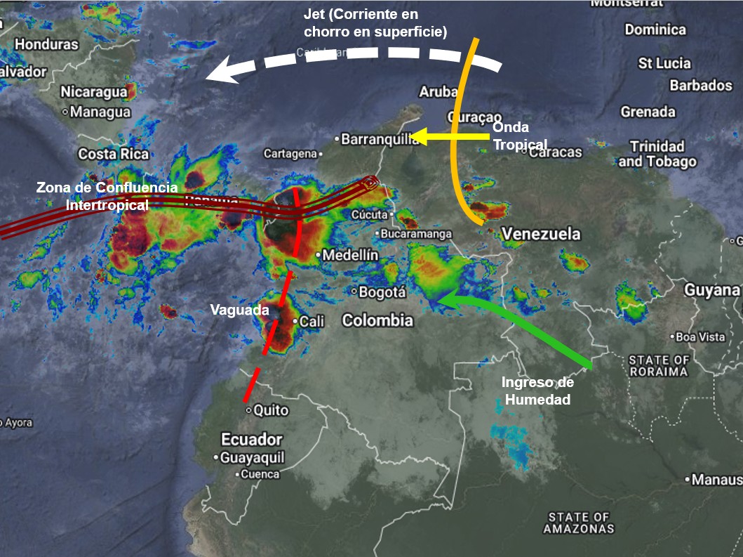 Pronóstico meteorológico Colombia para el 26 de agosto de 2026.