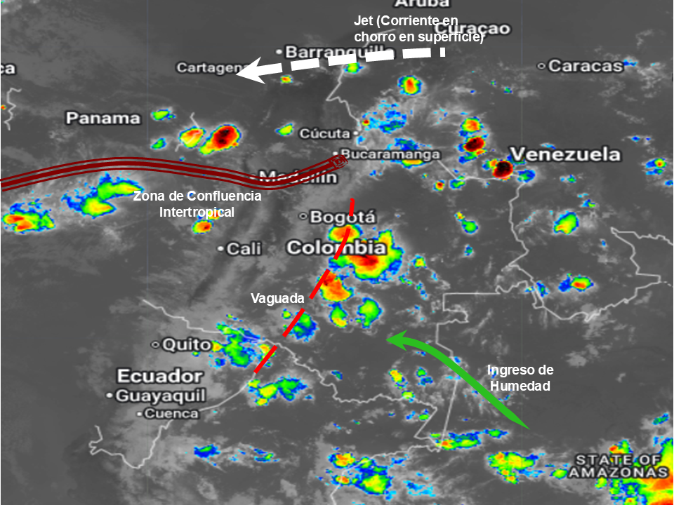 Pronóstico meteorológico Colombia para el 12 de Agosto de 2026.