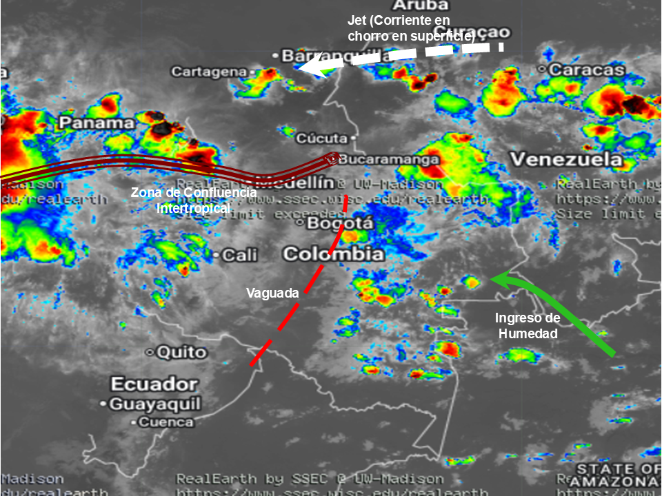 Pronóstico meteorológico Colombia para el 13 de Agosto de 2026.