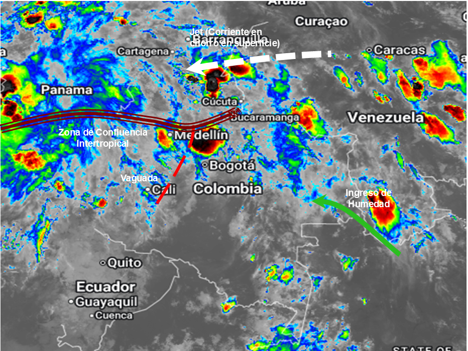 Pronóstico meteorológico Colombia para el 18 de Agosto de 2026.