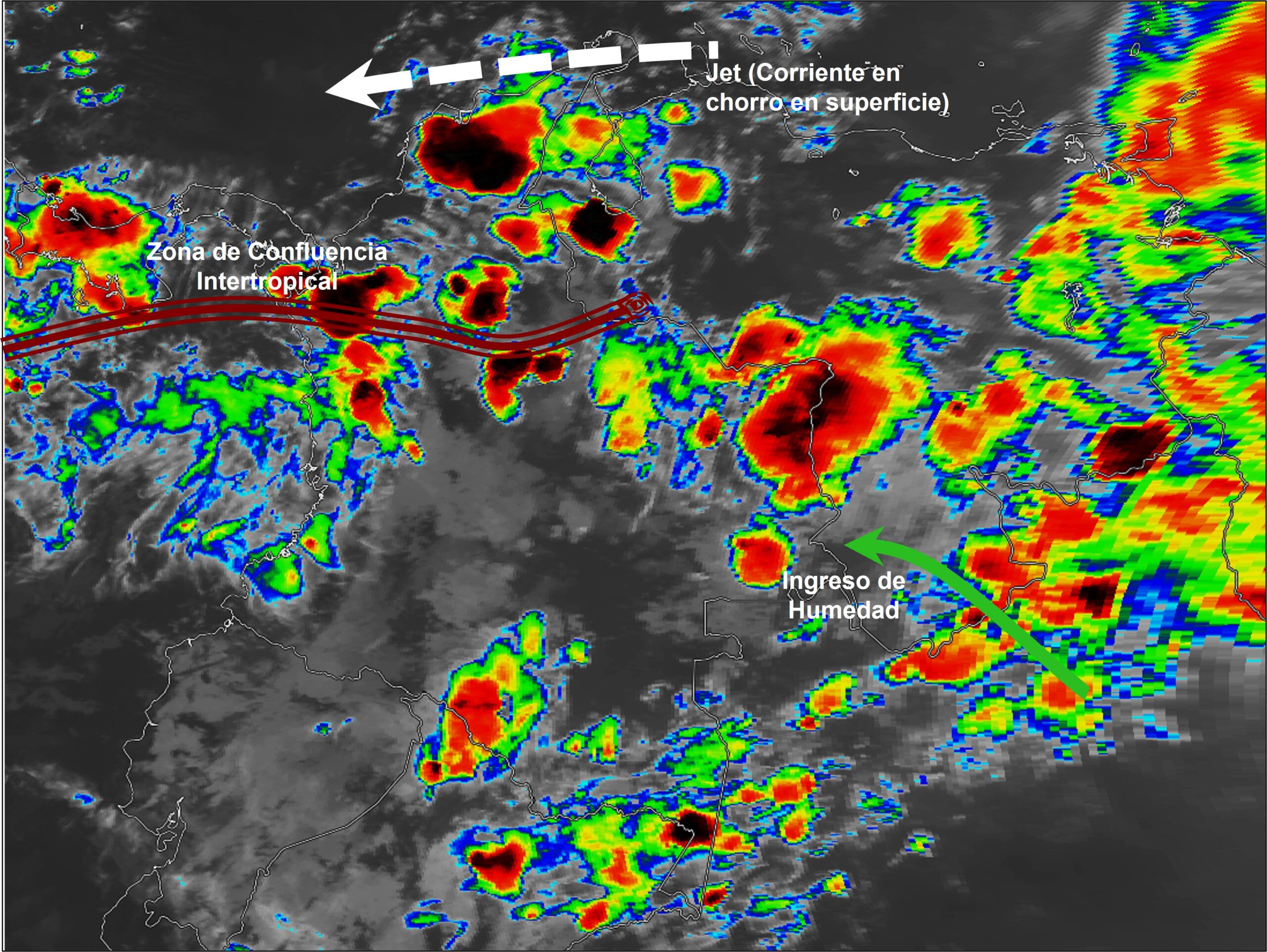 Pronóstico meteorológico Colombia para el 15 al 17 de agosto de 2026.