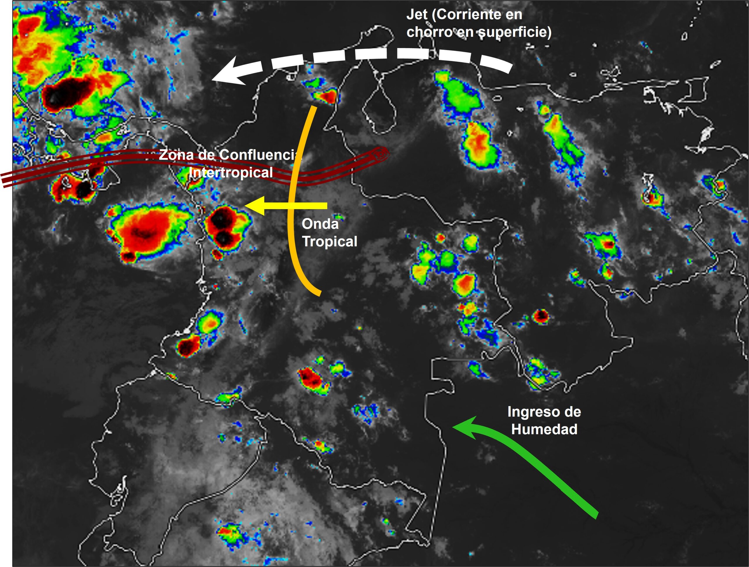 Pronóstico meteorológico Colombia para el 25 de agosto de 2026.