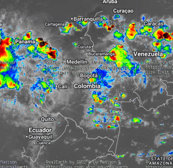 Condiciones nocturnas de Colombia para el 12 de Agosto de 2026.