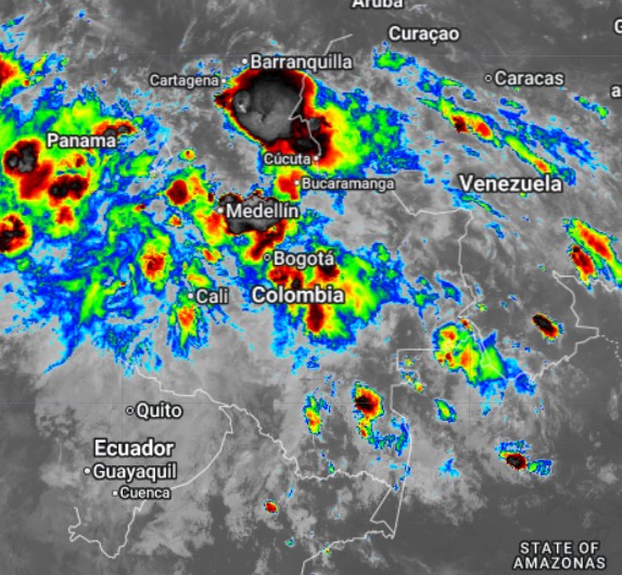 Condiciones nocturnas de Colombia para el 16 de Agosto de 2026.