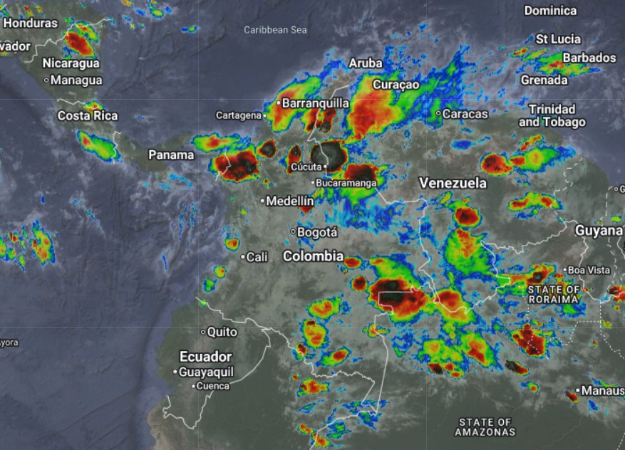 Condiciones nocturnas de Colombia para el 21 de Agosto de 2026.
