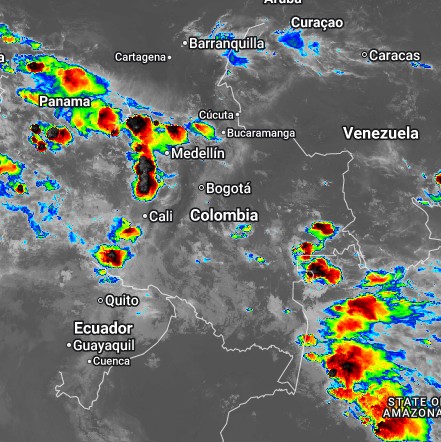 Condiciones nocturnas de Colombia para el 27 de Agosto de 2026.