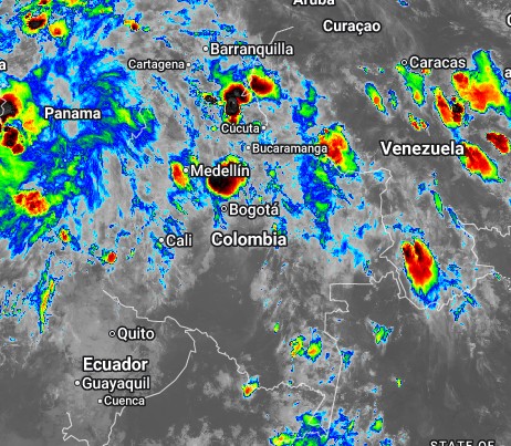 Condiciones nocturnas de Colombia para el 17 de Agosto de 2026.