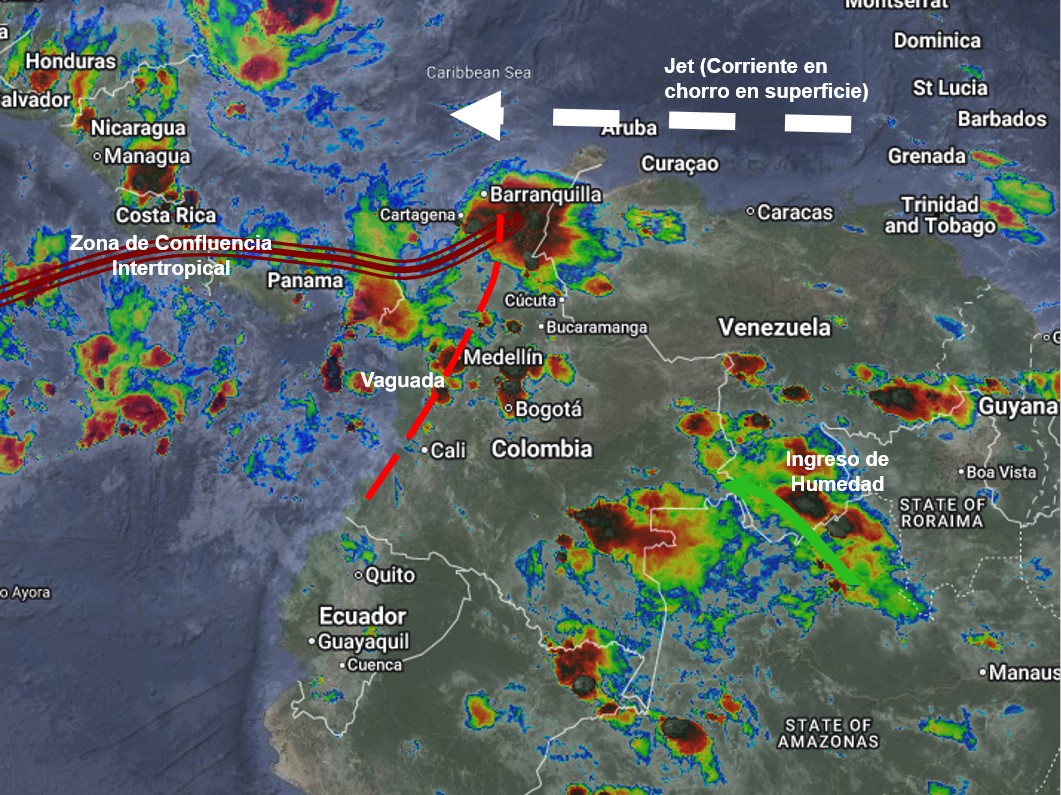 Pronóstico meteorológico Colombia para el 01 de octubre de 2026.